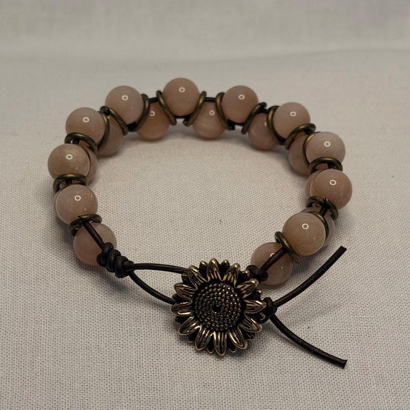Blush Sunflower Gemstone Bracelet