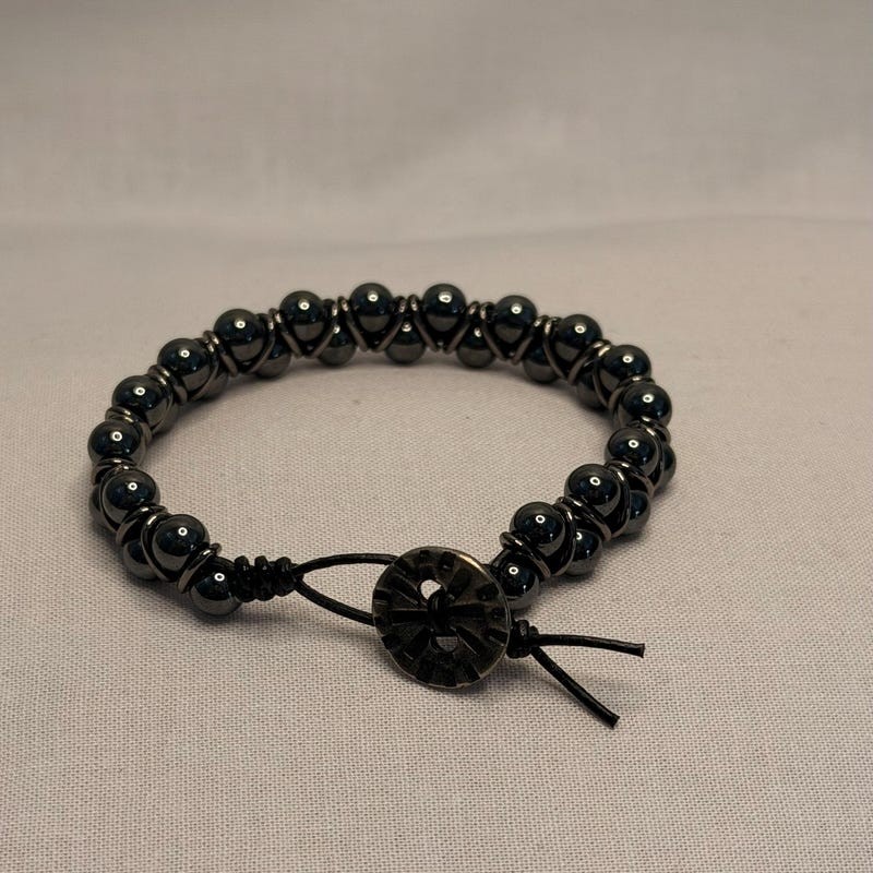Handwoven Hematite Bracelet