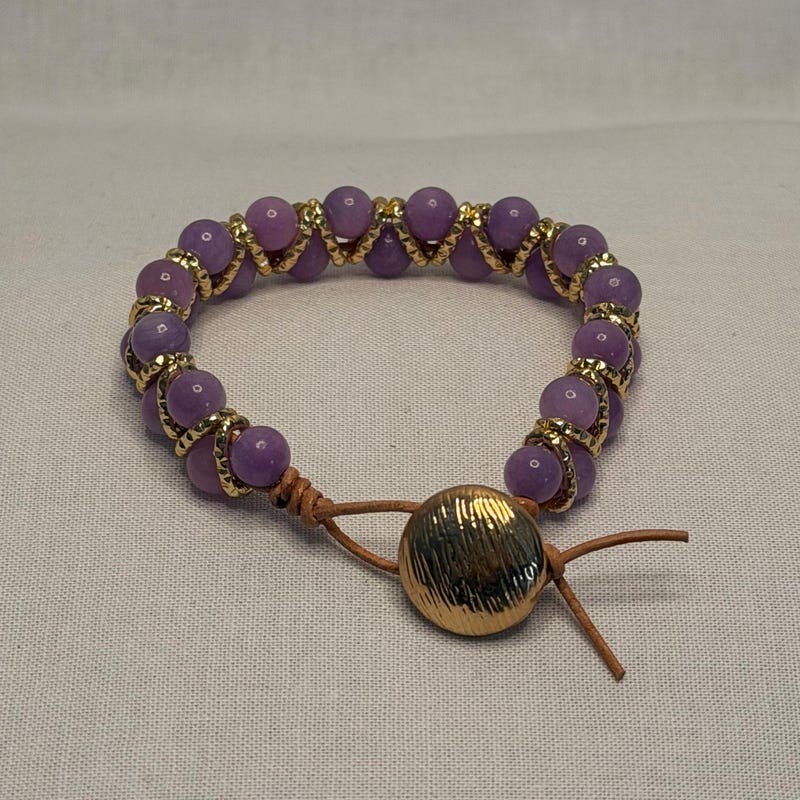 Jade Natural Orchid Dyed Beaded Bracelet