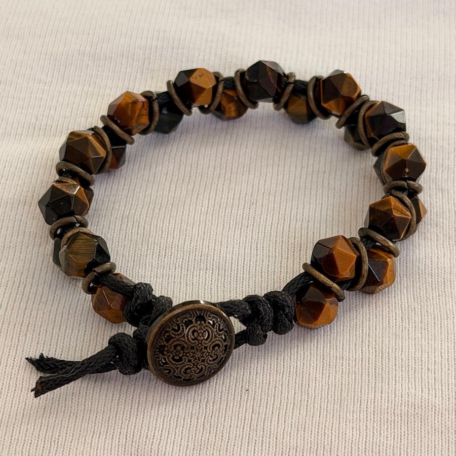 Geometric Tiger’s Eye Bracelet